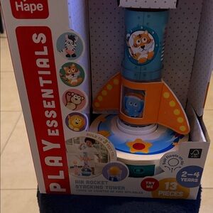 Hape Air Rocket Stacking Toy - Blue and Orange